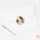 *~* Floral White Flowers Wedding PHOTO ballon Ronde Sticker (Envelop)