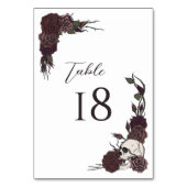 Floral White Gothic Wedding Table Number Card Kaart (Achterkant)
