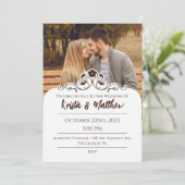 Floral White Half Custom Foto Kaart (Staand voorkant)