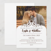 Floral White Half Custom Foto Kaart (Voorkant / Achterkant)