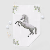 Floral White Horse Golf Towel Golfhanddoek (Insitu)