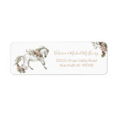 Floral White Horse Ranch Wedding Etiket (Voorkant)