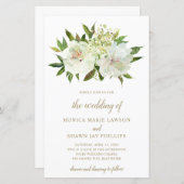 Floral White Ivory Gold Budget Weddenschap (Voorkant / Achterkant)