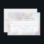 *~* Floral White Lace  Romantisch Huwelijk RSVP Kaartje<br><div class="desc">* Floral White Lace Floral Marble Romantic Wedding RSVP. * = Ontwerp Naam: Adelaide = Deze witte bloemen kant over een lavendel, turquoise en roze met een beetje geel pastel marmeren achtergrond bruiloft RSVP kaart is zeer en een origineel ontwerp. ***** ZIE COLLECTIE https://www.zazzle.com/collections/floral_white_lace_marble_romantic_vintage-119312058566902153 voor producten met hetzelfde ontwerp. Kopieer...</div>