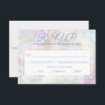 *~* Floral White Lace  Romantisch Huwelijk RSVP Kaartje<br><div class="desc">* Floral White Lace Floral Marble Romantic Wedding RSVP. * = Ontwerp Naam: Adelaide = Deze witte bloemen kant over een lavendel, turquoise en roze met een beetje geel pastel marmeren achtergrond bruiloft RSVP kaart is zeer en een origineel ontwerp. ***** ZIE COLLECTIE https://www.zazzle.com/collections/floral_white_lace_marble_romantic_vintage-119312058566902153 voor producten met hetzelfde ontwerp. Kopieer...</div>