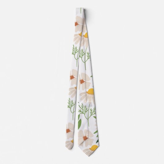 Floral White Natuur Design Stropdas (Achterkant)