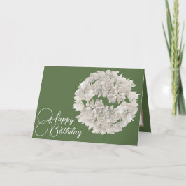  Floral White Orchid Flower Garland Verjaardag Kaart