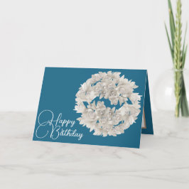  Floral White Orchid Flower Garland Verjaardag Kaart