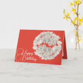  Floral White Orchid Flower Garland Verjaardag Kaart (Gele Bloem)