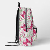 Floral White Pattern Bedrukte Rugzak (Links)