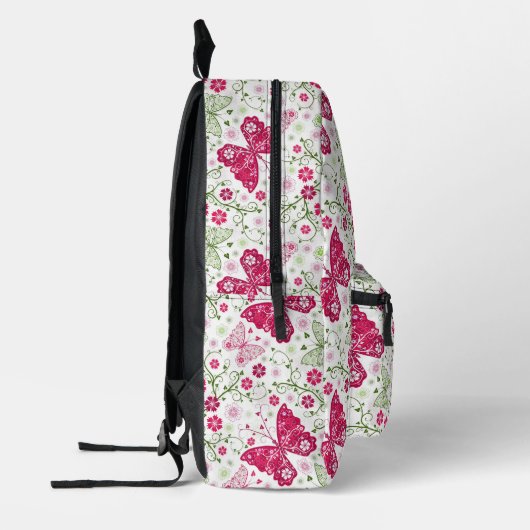 Floral White Pattern Bedrukte Rugzak (Links)