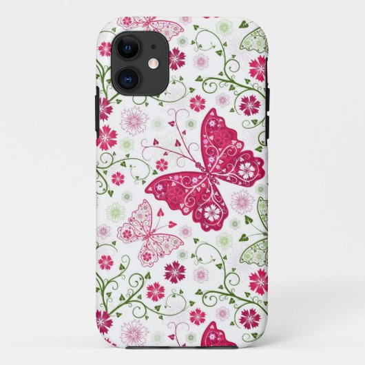 Floral White Pattern Case-Mate iPhone Case (Achterkant)