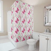 Floral White Pattern Douchegordijn (In situ)