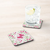 Floral White Pattern Drankjes Onderzetter (Rechterzijde)