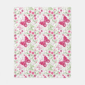 Floral White Pattern Fleece Deken (Voorkant)