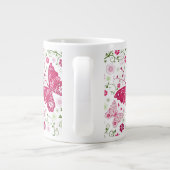Floral White Pattern Grote Koffiekop (Achterkant)