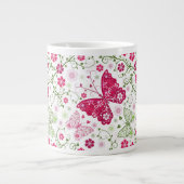 Floral White Pattern Grote Koffiekop (Voorkant)