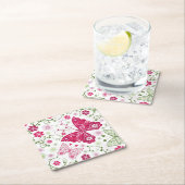 Floral White Pattern Kartonnen Onderzetters (Insitu)