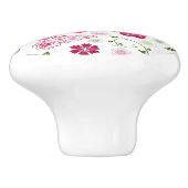 Floral White Pattern Keramische Knop (Zijkant)
