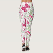 Floral White Pattern Leggings (Achterkant)