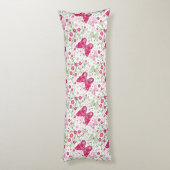 Floral White Pattern Lichaamskussen (Achterkant (Verticaal))