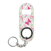 Floral White Pattern Mini Flessenopener (Voorkant)