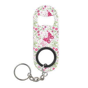 Floral White Pattern Mini Flessenopener