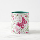 Floral White Pattern Mok (Midden)