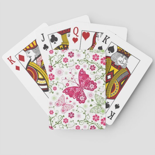 Floral White Pattern Pokerkaarten (Achterkant)