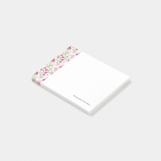 Floral White Pattern Post-it® Notes (Schuin)
