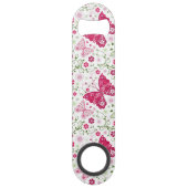 Floral White Pattern Speed Flessenopener (Voorkant)