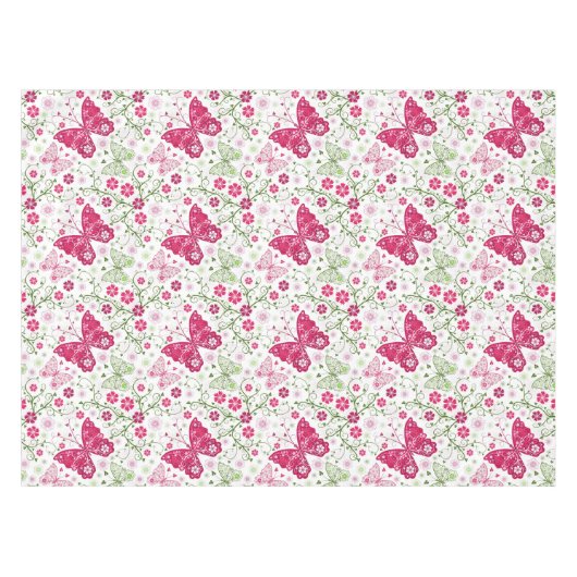 Floral White Pattern Tafelkleed (Voorkant (Horizontaal))