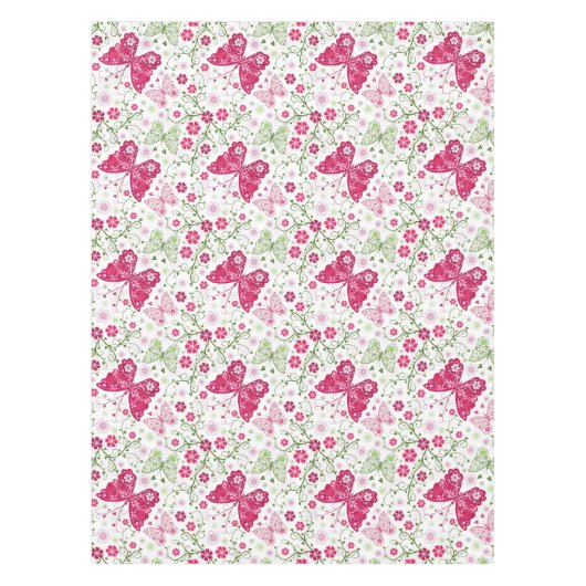 Floral White Pattern Tafelkleed (Voorkant)