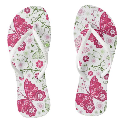 Floral White Pattern Teenslippers (Voetbed)