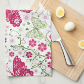 Floral White Pattern Theedoek (Quarter Fold)