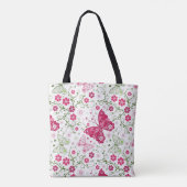 Floral White Pattern Tote Bag (Achterkant)