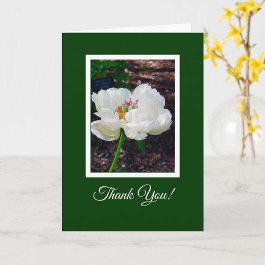 Floral/White Peony/Dankuwel Kaart (Gele Bloem)