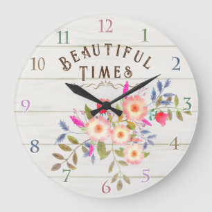 Floral White Pine Grote Klok