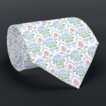 Floral white pink blue neck tie stropdas<br><div class="desc">elegant watercolor pattern tie</div>