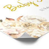 Floral White Pumpkin Baby shower Welkomstwoord Pos Poster (Hoek)