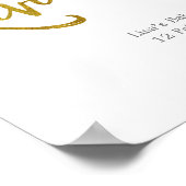 Floral White Pumpkin Gender onthullen Welkomstwoor Poster (Hoek)