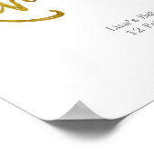 Floral White Pumpkin Gender onthullen Welkomstwoor Poster (Hoek)