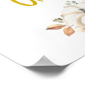 Floral White Pumpkin Kaarten en Gifts Poster (Hoek)