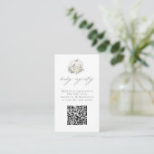 Floral White Pumpkin QR Code Baby Registry Informatiekaartje (Staand voorkant)