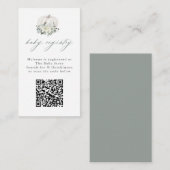 Floral White Pumpkin QR Code Baby Registry Informatiekaartje (Voorkant / Achterkant)