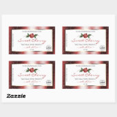 Floral White Red Soft Glitter Product Labels Logo (Vel)