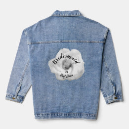 Floral White Rose bruidsmeisje bruiloft cadeau Denim Jacket