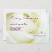 Floral White Rose Funeral of Memorial Aankondiging (Voorkant)