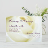 Floral White Rose Funeral of Memorial Aankondiging (Staand voorkant)