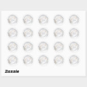Floral White Rose Wedding Ronde Sticker (Vel)
